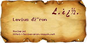 Levius Áron névjegykártya